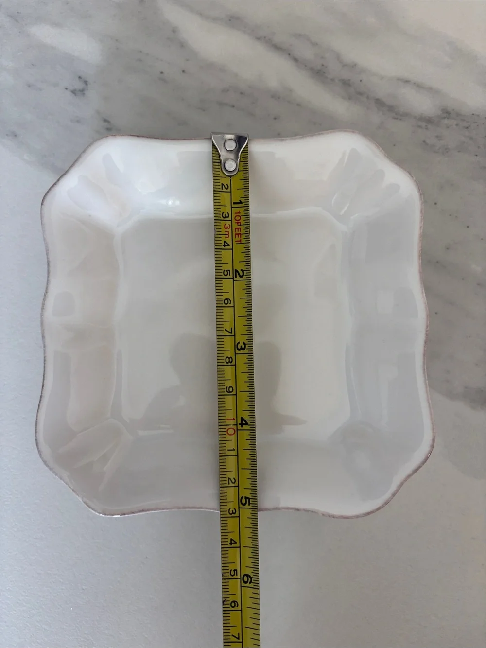 Pottery Barn Cambria White Square Tidbit/Appetizer Plates - Set of Three